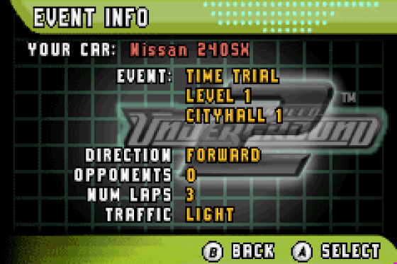 Need For Speed: Underground 2 Screenshot 7 (Game Boy Advance)