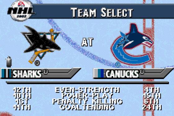 NHL 2002 Screenshot 11 (Game Boy Advance)