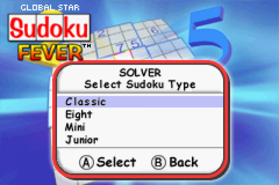 Sudoku Fever Screenshot 5 (Game Boy Advance)