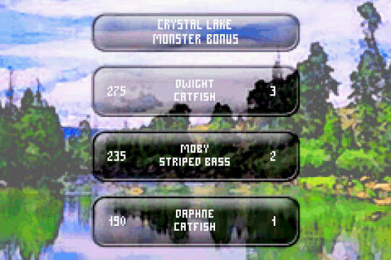 Monster! Bass Fishing Screenshot 10 (Game Boy Advance)