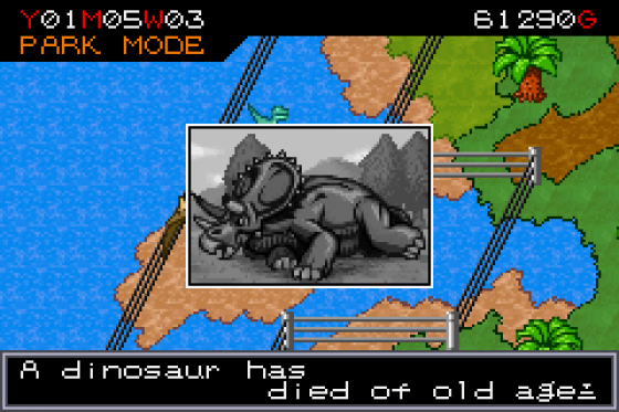 Jurassic Park III: Park Builder Screenshot 14 (Game Boy Advance)