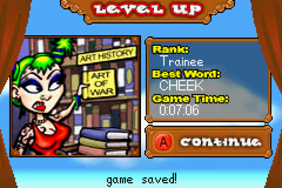 Bookworm Deluxe Screenshot 7 (Game Boy Advance)