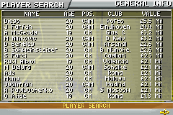 Premier Manager 2005-2006 Screenshot 5 (Game Boy Advance)