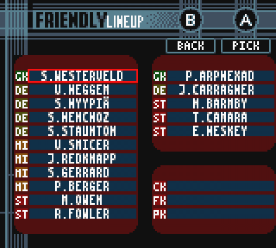 The F.A. Premier League Stars 2001 Screenshot 6 (Game Boy Color)