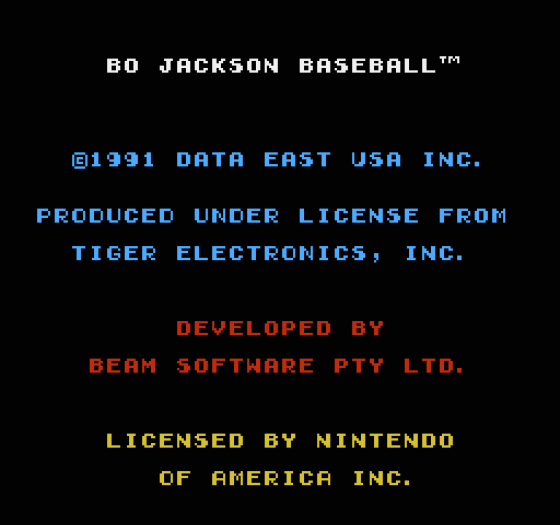 Bo Jackson Baseball Screenshot 20 (Nintendo (US Version))