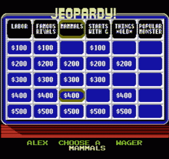 Jeopardy! Screenshot 5 (Nintendo (US Version))