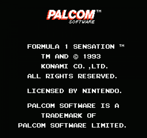 Formula One Sensation Screenshot 20 (Nintendo (US Version))