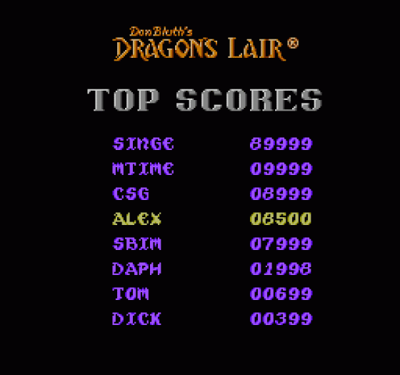 Dragon's Lair Screenshot 118 (Nintendo (US Version))