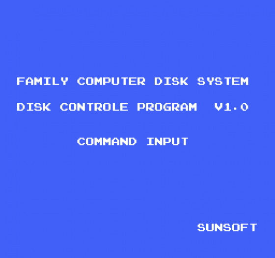 Disk Control Program Screenshot 1 (Nintendo (US Version))