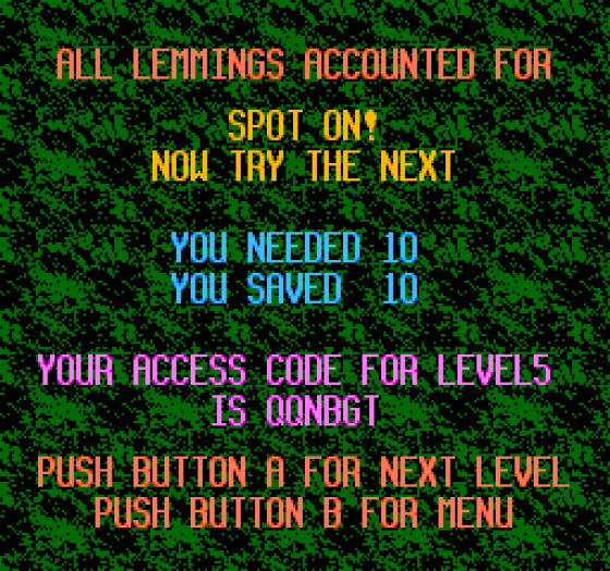 Lemmings Screenshot 6 (Nintendo (US Version))