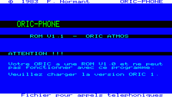 Oric Phone Screenshot 7 (Oric 48K)