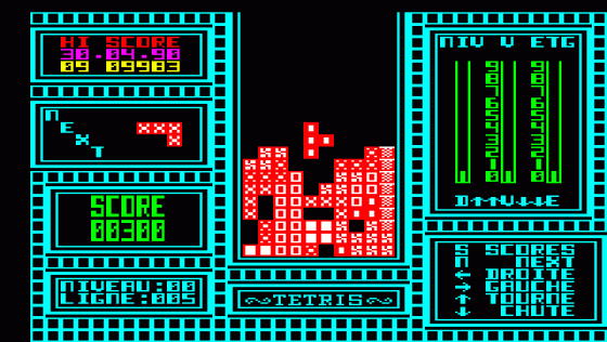 Tetris Screenshot 1 (Oric 48K/Atmos)