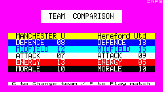 League Champions Screenshot 5 (Oric 16K)