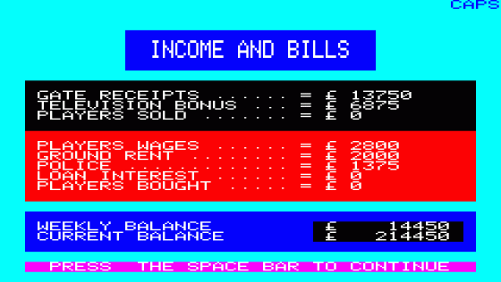 League Champions Screenshot 7 (Oric 16K)