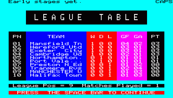 League Champions Screenshot 8 (Oric 16K)