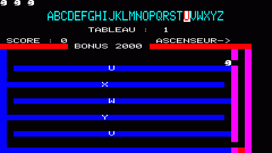 Course Aux Lettres Screenshot 1 (Oric 48K/Atmos)