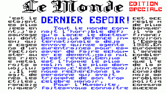 Le Retour Du Dr. Genius Screenshot 7 (Oric 48K/Atmos)