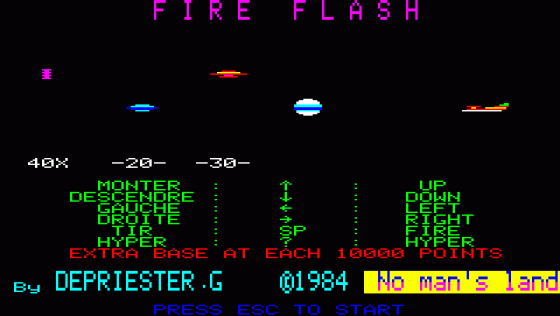 Fire Flash Screenshot 1 (Oric 48K/Atmos)