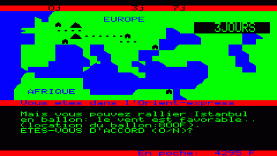 Tour Du Monde En 80 Jours Screenshot 6 (Oric 1/Oric 48K)