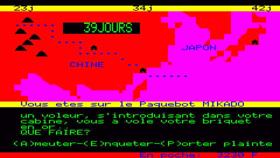 Tour Du Monde En 80 Jours Screenshot 8 (Oric 1/Oric 48K)