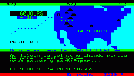 Tour Du Monde En 80 Jours Screenshot 9 (Oric 1/Oric 48K)