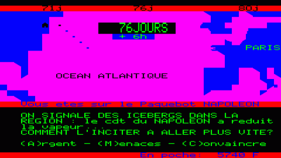 Tour Du Monde En 80 Jours Screenshot 10 (Oric 1/Oric 48K)