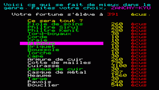 Le Fer D'Amnukor Screenshot 5 (Oric 48K/Atmos)