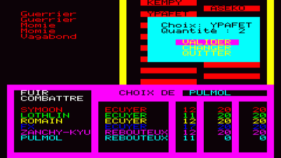 Le Fer D'Amnukor Screenshot 12 (Oric 48K/Atmos)