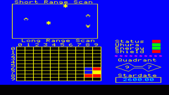 Oric Trek Screenshot 1 (Oric 16K)