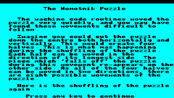 Nowotnik Puzzle Screenshot 5 (Oric 48K)