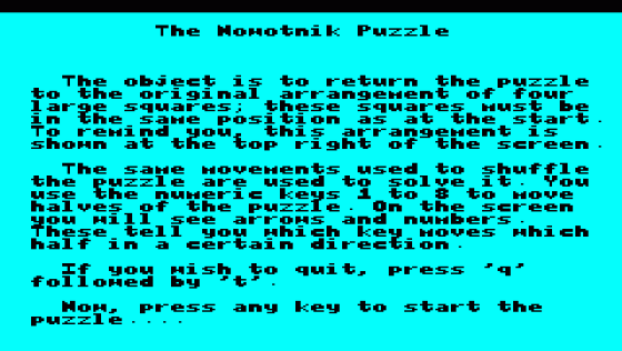 Nowotnik Puzzle Screenshot 6 (Oric 48K)