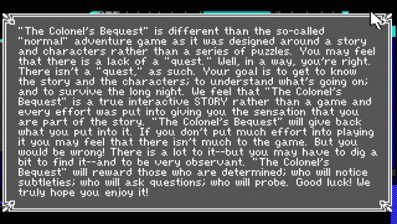 The Colonel's Bequest Screenshot 31 (PC (MS-DOS))