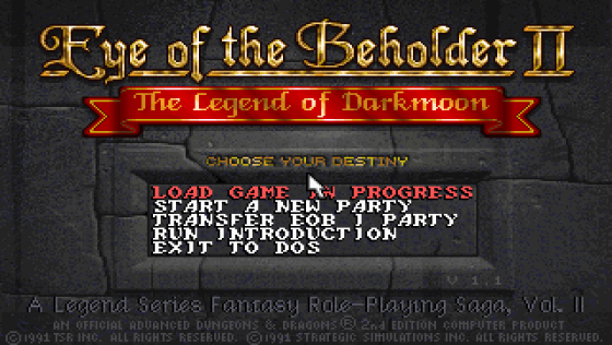 Eye Of The Beholder II: The Legend Of Darkmoon