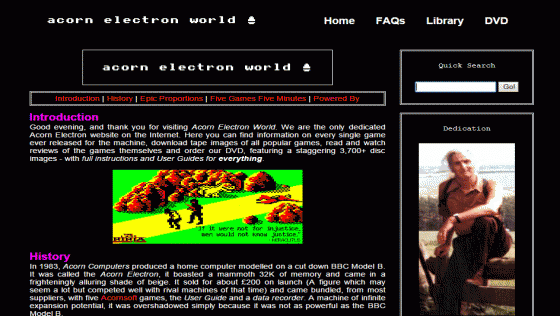 Acorn Electron World DVD Screenshot 0 (PC (Windows))