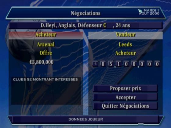 Alex Ferguson's Player Manager 2001 Screenshot 10 (PlayStation (EU Version))