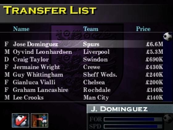 FA Manager Screenshot 10 (PlayStation (EU Version))