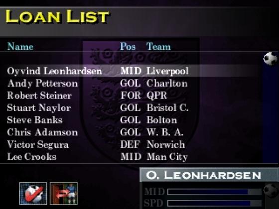 FA Manager Screenshot 11 (PlayStation (EU Version))