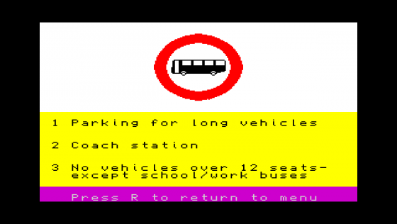 Highway Code Screenshot 1 (Sam Coupe)