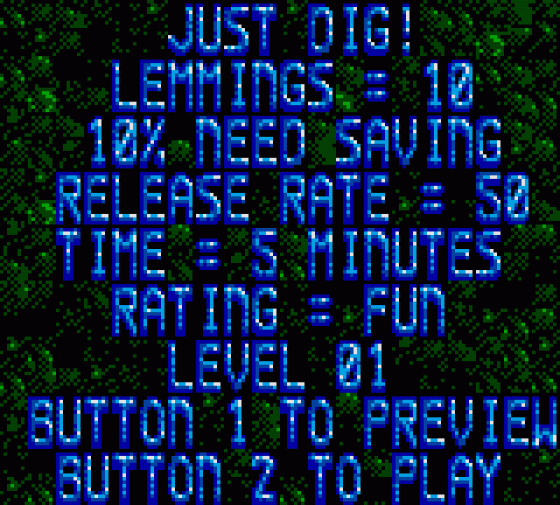 Lemmings Screenshot 8 (Sega Game Gear (US Version))