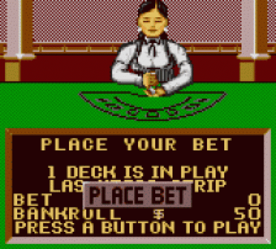 Poker Face Paul's Blackjack Screenshot 1 (Sega Game Gear (US Version))