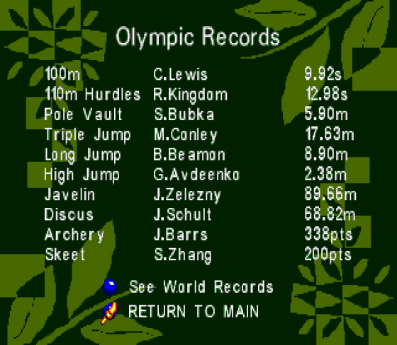 Olympic Summer Games: Atlanta 1996 Screenshot 16 (Sega Genesis)