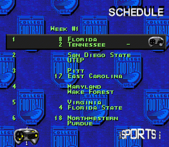 College Football USA 97 Screenshot 15 (Sega Genesis)