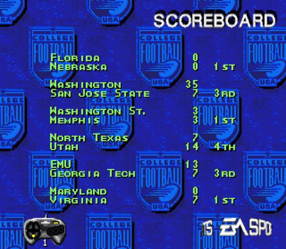 College Football USA 97 Screenshot 28 (Sega Genesis)