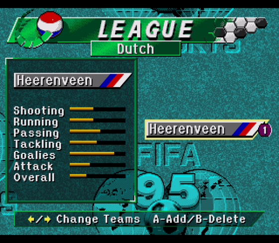 FIFA Soccer '95 Screenshot 19 (Sega Genesis)