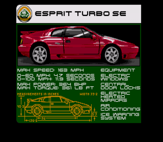 Lotus Turbo Challenge Screenshot 13 (Sega Genesis)