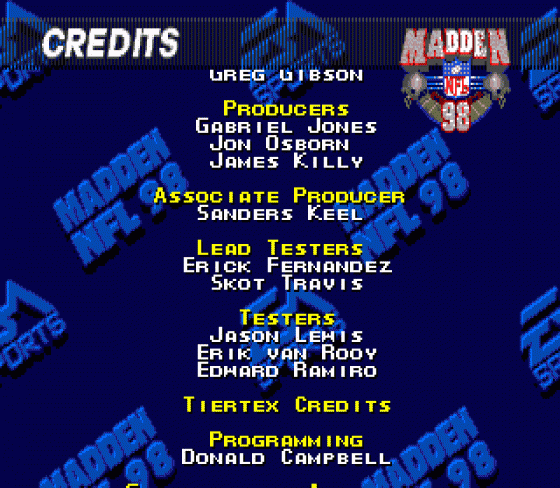 Madden NFL 98 Screenshot 19 (Sega Genesis)