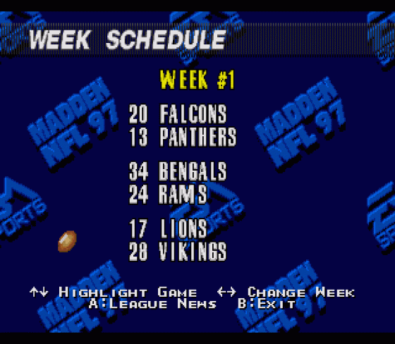 Madden NFL '97 Screenshot 9 (Sega Genesis)