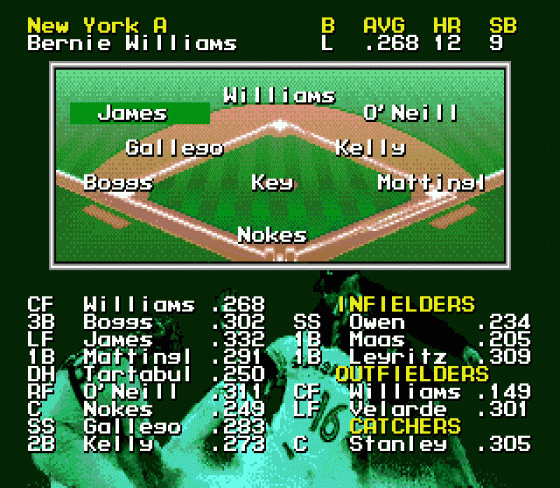 MLBPA Baseball Screenshot 13 (Sega Genesis)