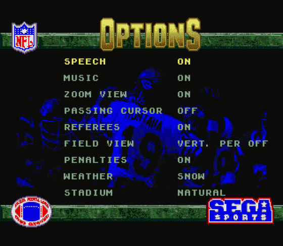 NFL Football '94 Screenshot 6 (Sega Genesis)