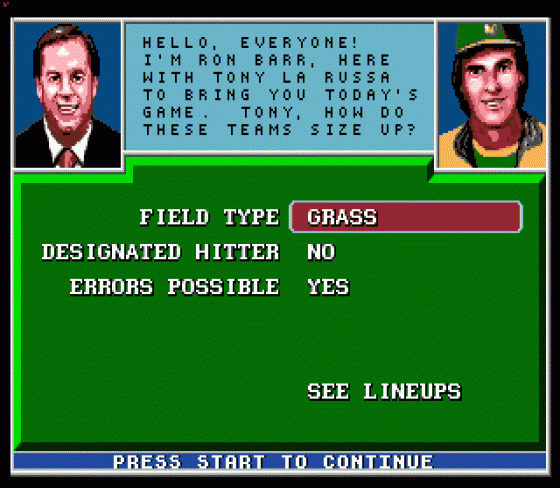 Tony La Russa Baseball Screenshot 10 (Sega Genesis)